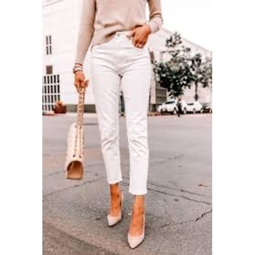 NWT Everlane The 90s Cheeky Straight Jean Bone White Size 25 Ankle